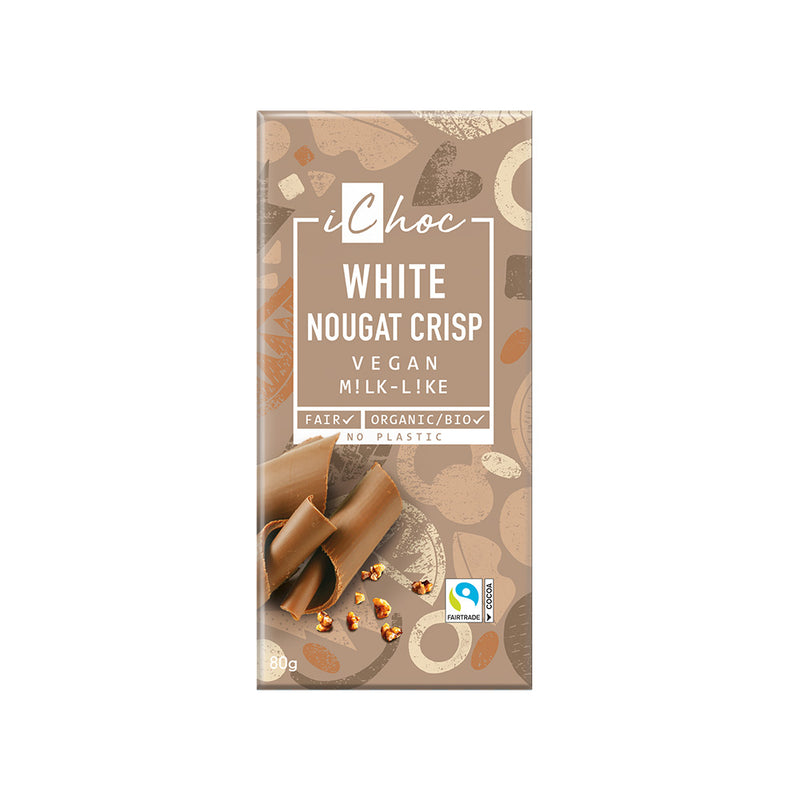 White Nougat Crisp Chocolate Vegan Organic 80g