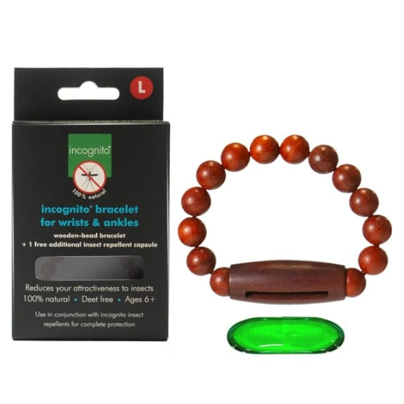 Wooden Bracelet With 2 Insect Repellent Capsules - Large