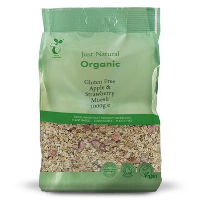 Organic Gluten Free Apple & Strawberry Muesli 1000g