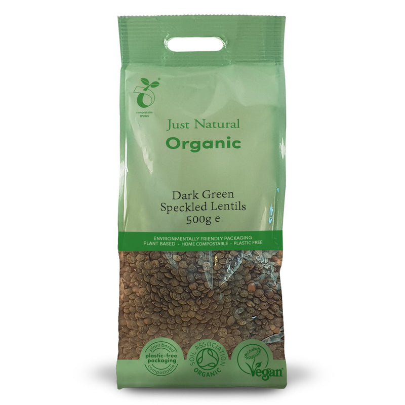 Organic Dark Green Speckled Lentils 500g