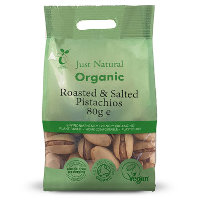 Organic Roasted & Salted Pistachios in Shell 80g