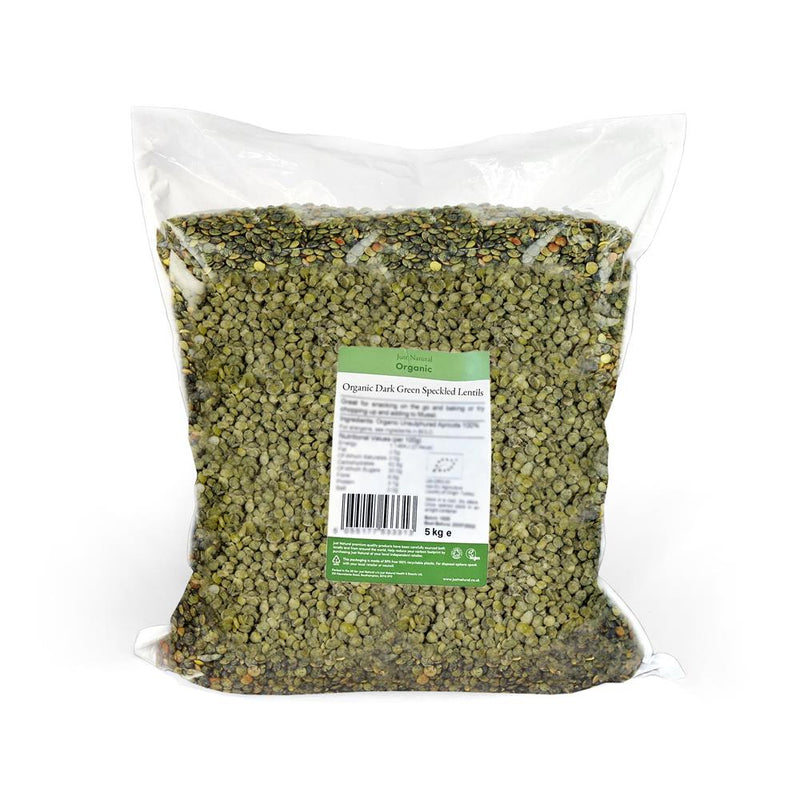 Organic Dark Green Speckled Lentils 5kg