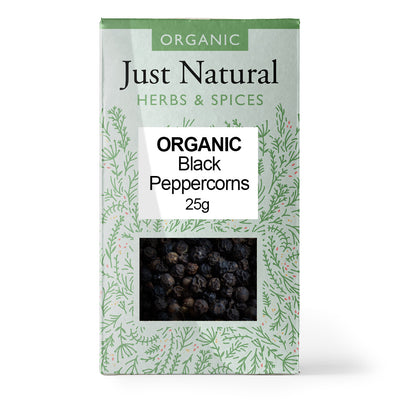 Organic Black Peppercorns (Box) 25g