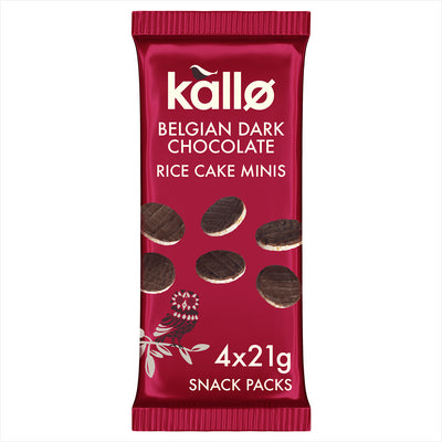 Kallo Belgian Dark Chocolate Rice Cake Minis 4 x 21g