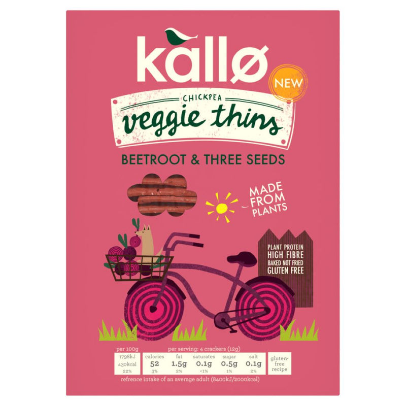 Kallo Beetroot Mixed Seeds Veggie Thins 100g