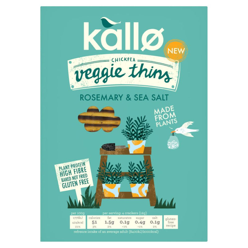 Kallo Rosemary and Sea Salt Veggie Thins 100g