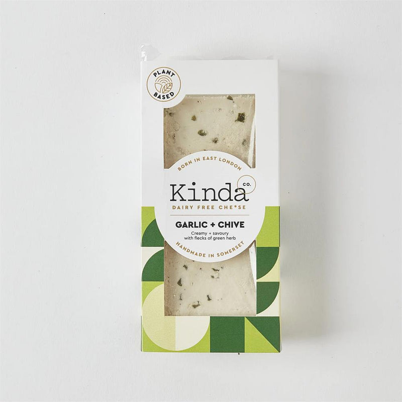 Kinda Co Vegan Garlic & Chive Cheese Block 120g