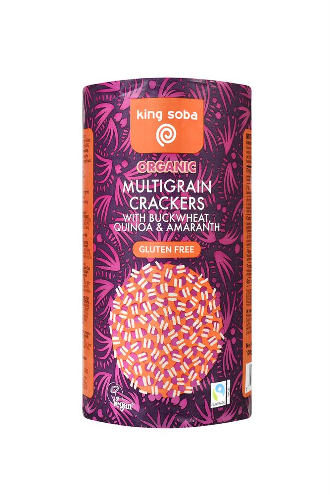 King Soba Organic & Fairtrade Multigrain Crackers 120g