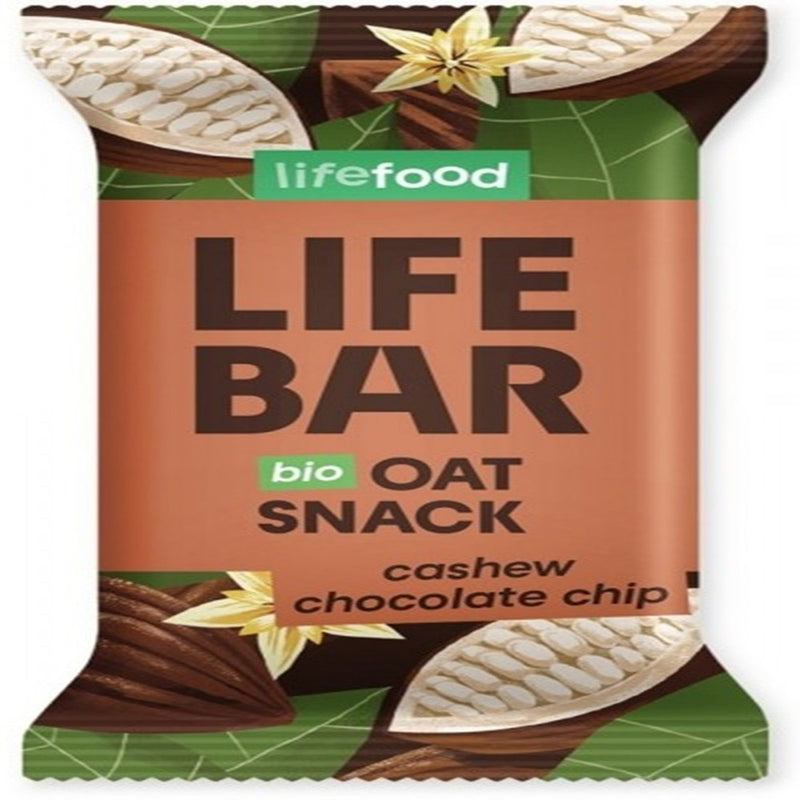 Organic Lifebar Oat Snack Cashew Chocolate Chip 40 g