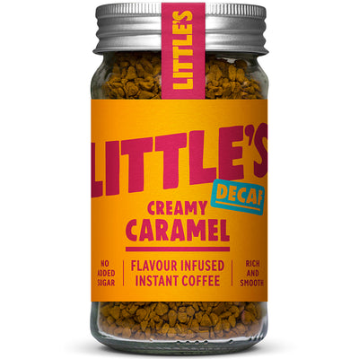 Decaf Instant coffee infused with the taste of creamy caramel.