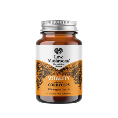 Love Mushrooms Organic Cordyceps 4000mg 30 Capsules