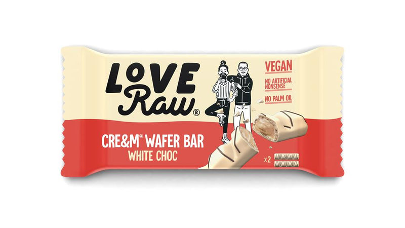 Vegan Cream Filled Wafer Bar White Choc 43g