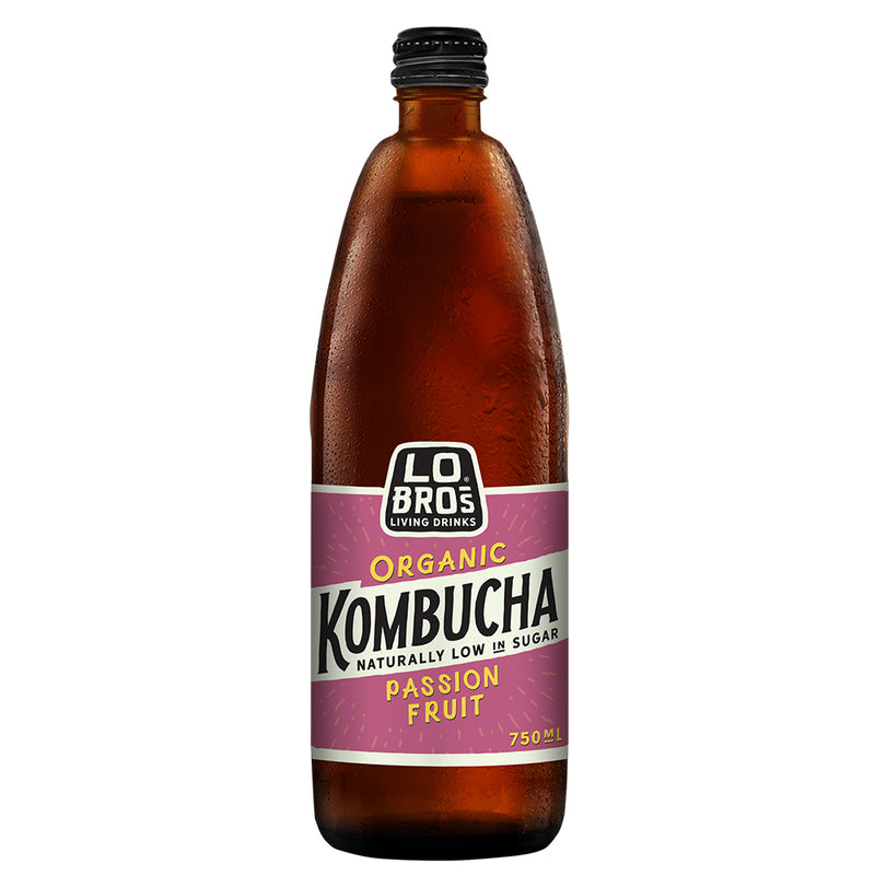 Lo Bros Passion Fruit Kombucha Low sugar 750ml