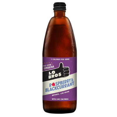 Lo Bros Kombucha Raspberry Blackcurrant Kombucha Low sugar 750ml