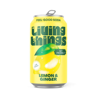 Living Things Lemon & Ginger Prebiotic + Probiotic Soda