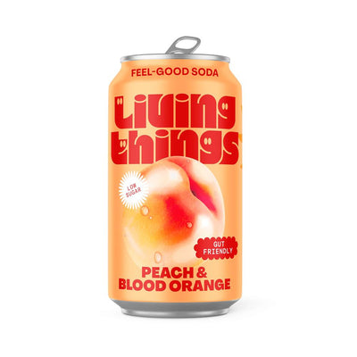 Sparkling peach and blood orange prebiotic soda