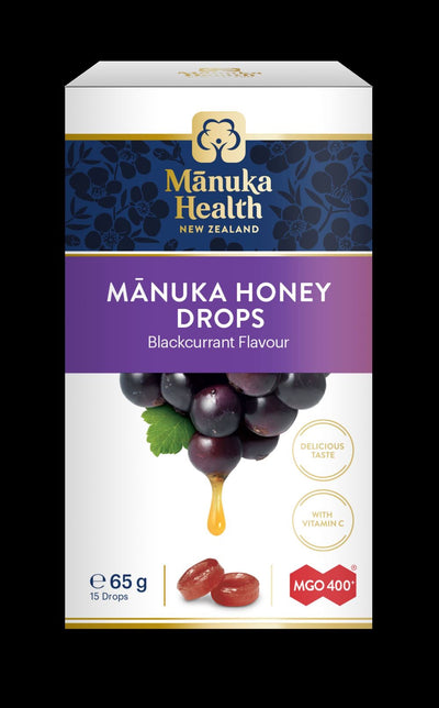 MGO 400+ Manuka Honey Drops with Blackcurrant 65gm-15's