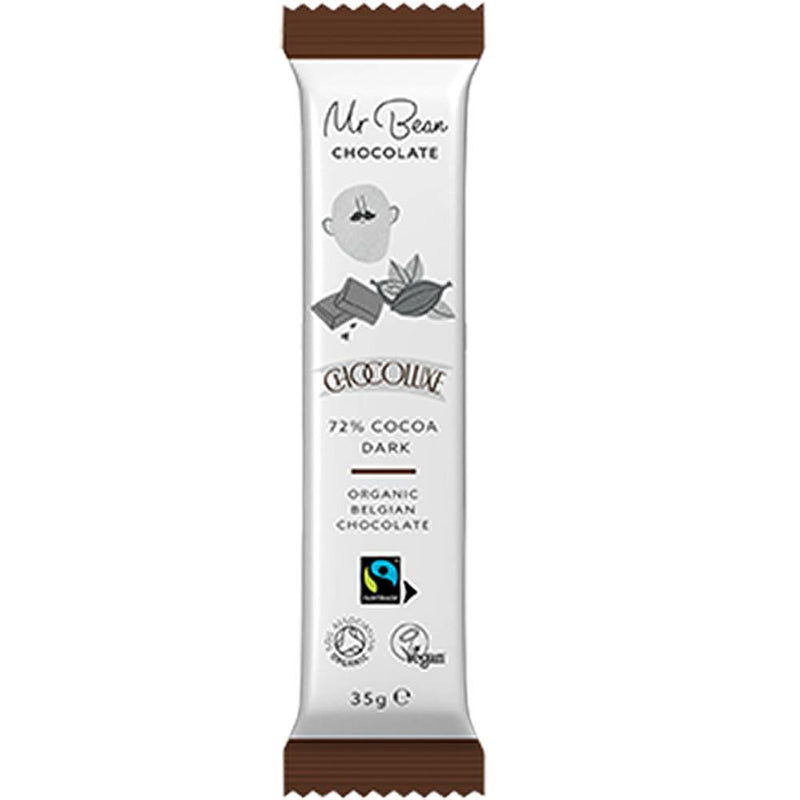 Organic Chocoluxe 72% Dark Belgian Chocolate 35g