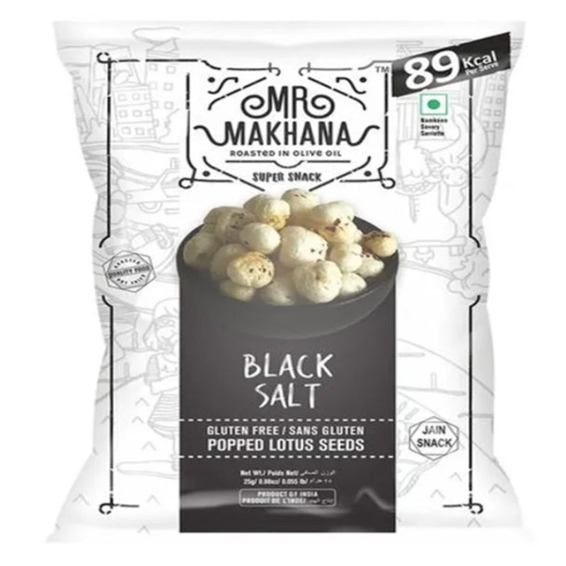 Mr. Makhana Black Salt Popped Lotus Seeds 25g