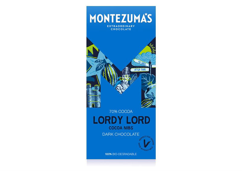 Lordy Lord - Dark Chocolate with Cocoa Nibs - 90g Bar