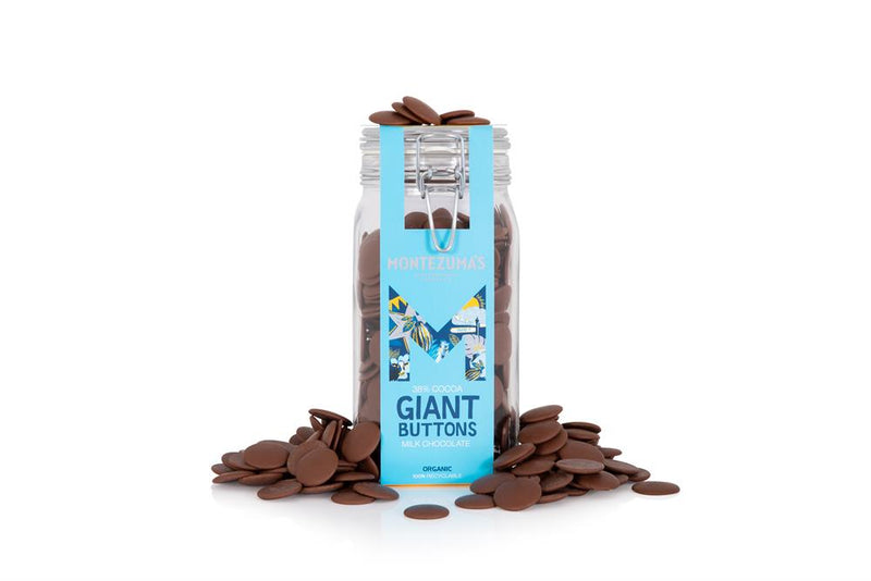 Giant Organic Milk Choc Button in Jar 900g