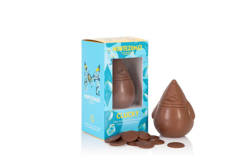 Clucky Milk Chocolate Chick with Milk Chocolate Buttons 100g