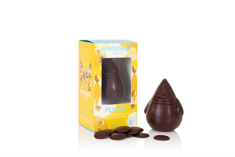 Plucky Dark Chocolate Chick with Dark Chocolate Buttons 100g