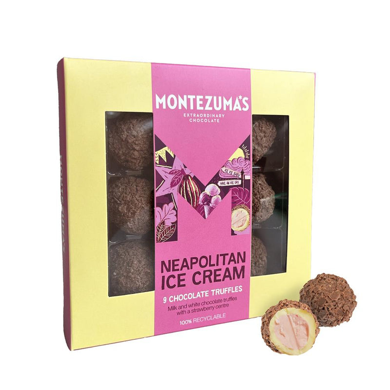 Neapolitan Ice Cream Truffles - Milk & white Chocolate Truffles 140g