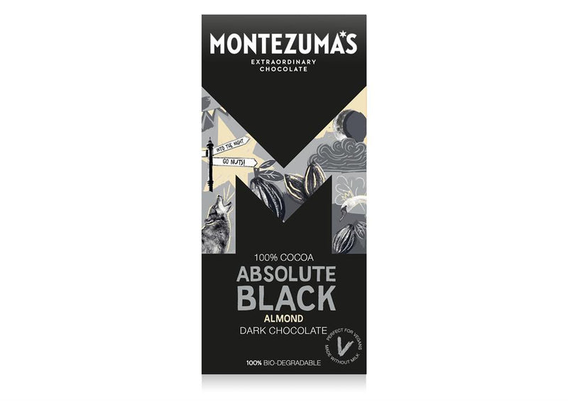 Absolute Black 100% Cocoa with Almonds 90g