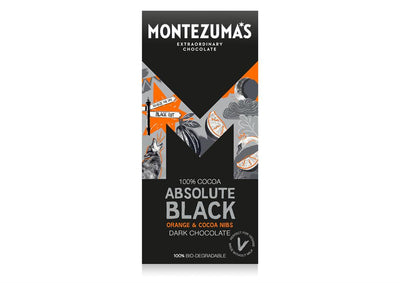 Absolute Black 100% Cocoa with Coco Nibs and Orange 90g