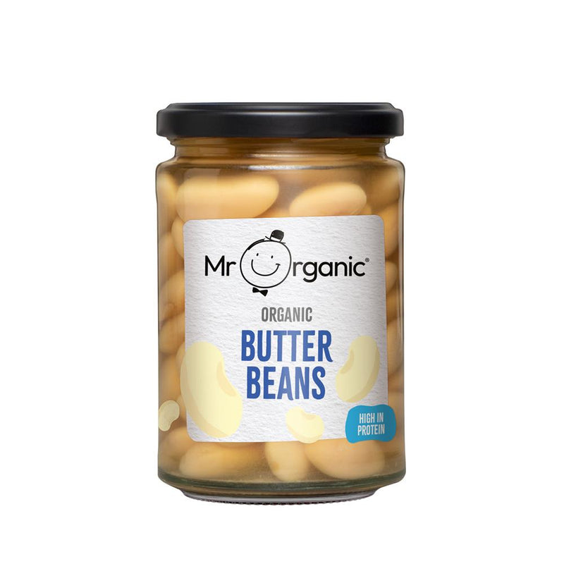 Mr Organic Butter Beans 350g (in glass jar)