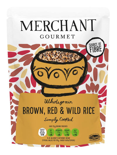 Merchant Gourmet Brown Red & Wild Microwaveable Rice 250g