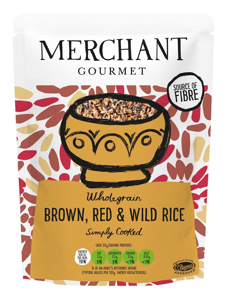 Merchant Gourmet Brown Red & Wild Microwaveable Rice 250g