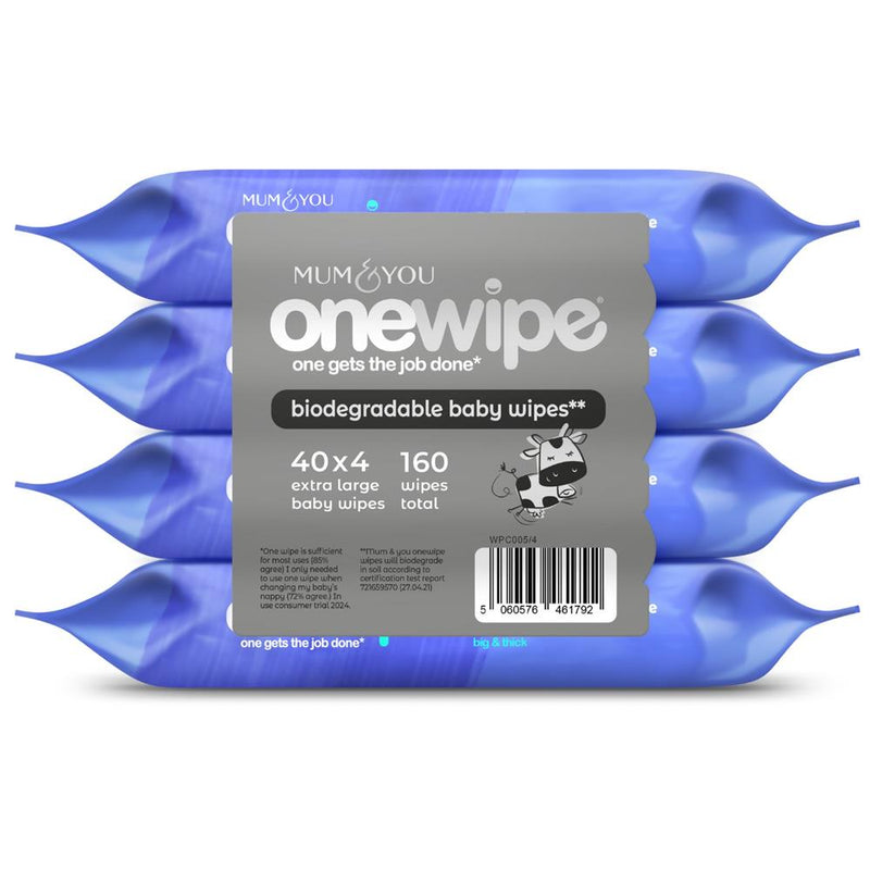 Onewipe Extra large big & thick biodegradable wipes (160 wipes)