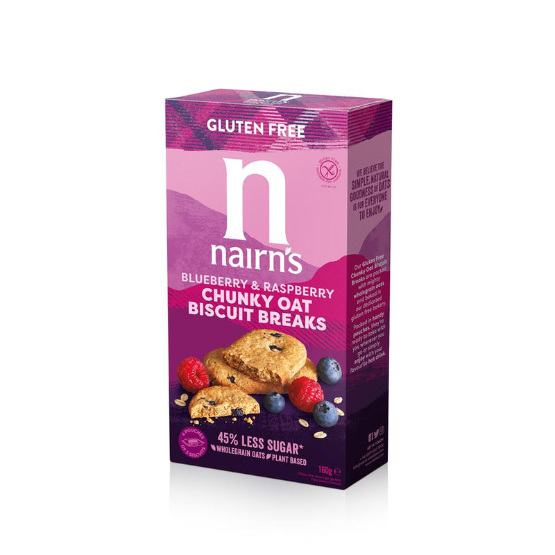 Gluten Free Blueberry & Raspberry Chunky Oat Biscuit Breaks 160g