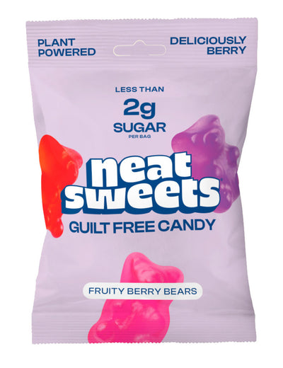 Neat Sweets Low Sugar Plant Based Fruity Berry Gummy Bears 50g