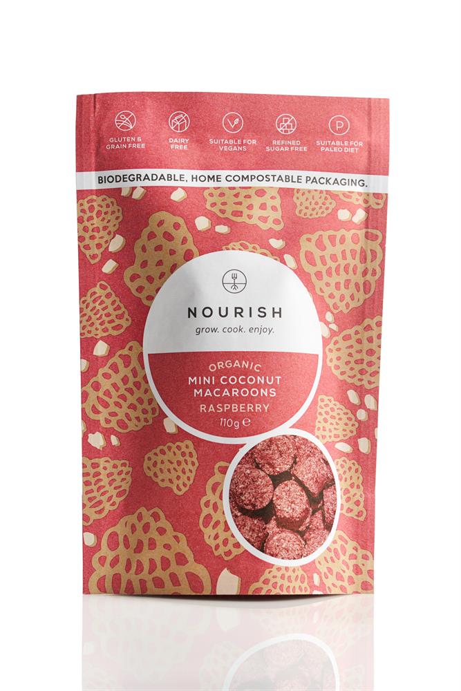 Organic Raspberry Mini Coconut Macaroons 110g