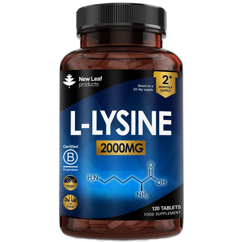 L-Lysine + Black Pepper 200mg 120 Vegan Tablets