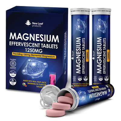 Magnesium Effervescent Tablets - 1250mg. 60 Vegan Tablets