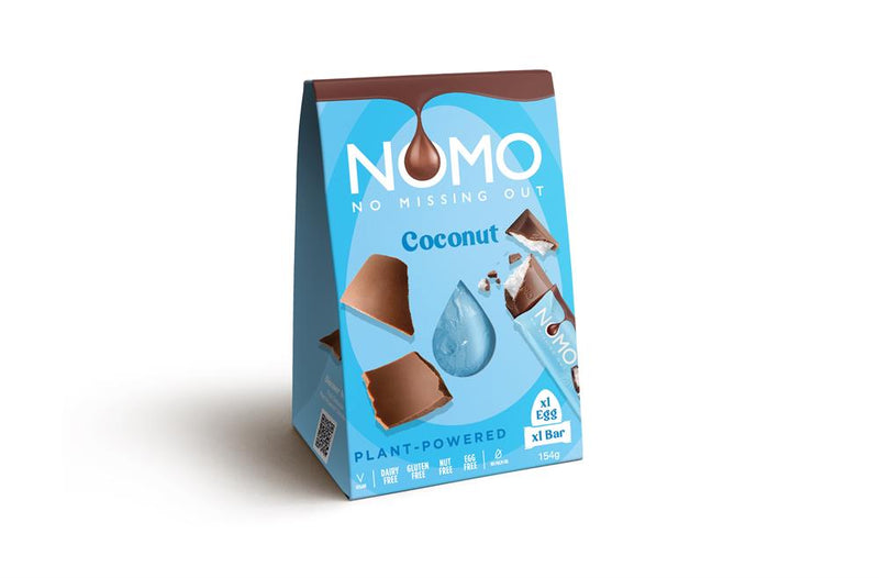 NOMO Free From Chocolate Coconut Egg and Bar 153g