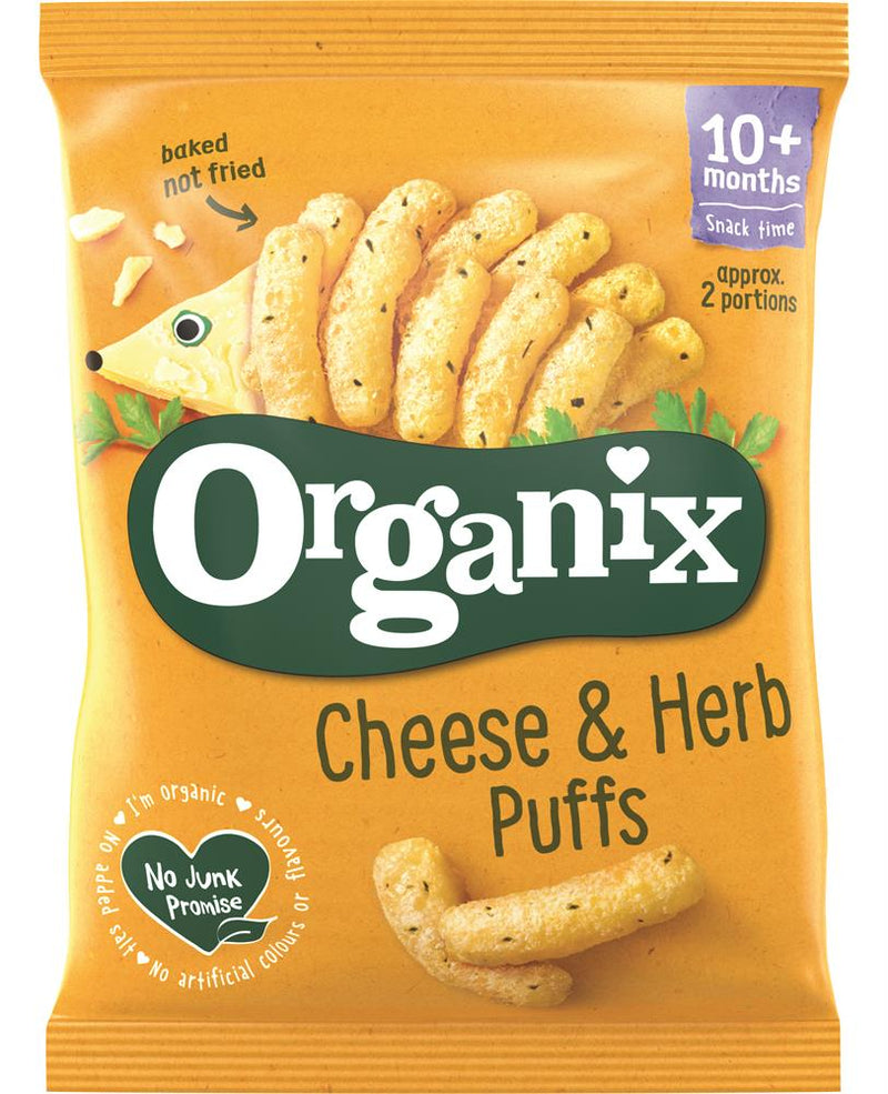 Cheese & Herb Organic Finger Food Toddler Snack Corn Puffs 15g