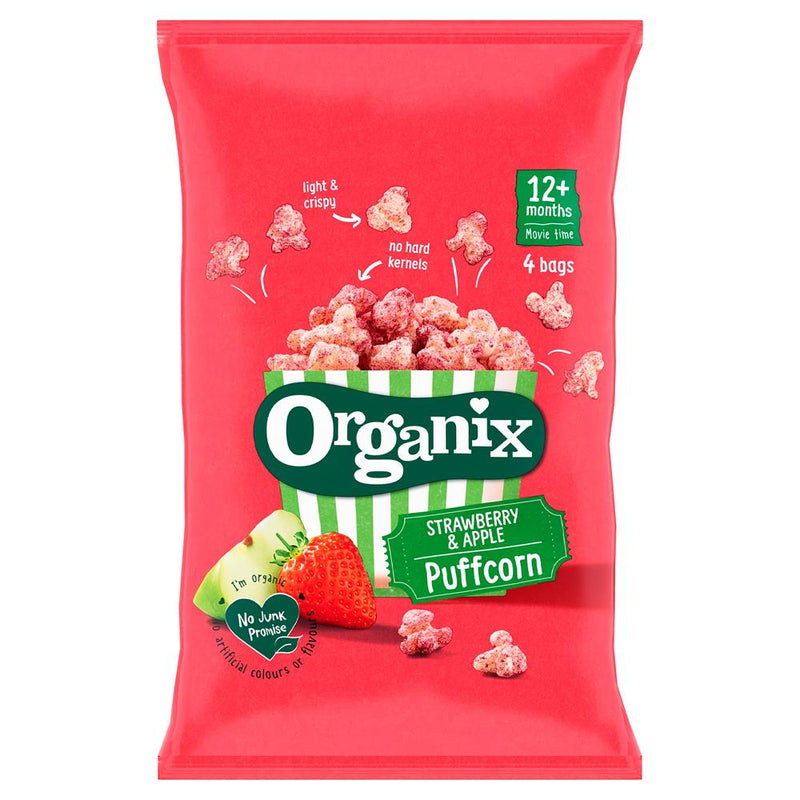 Organix Strawberry and Apple Puffcorn 4 x 10g