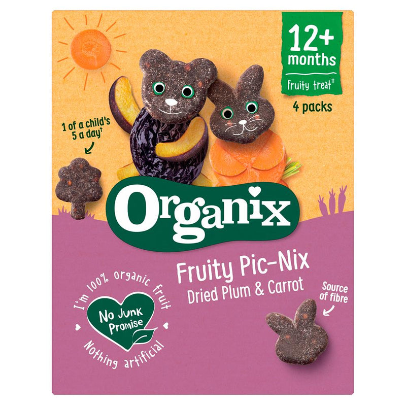 Organix Fruity Pic-Nix Dried Plum & Carrot (4x17g)