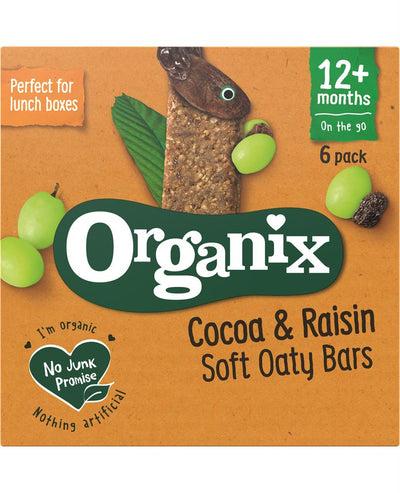 Cocoa & Raisin Organic Soft Oat Snack Bars 6 x 30g