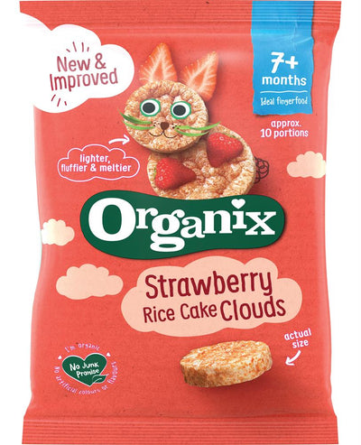 Organic Strawberry Rice Cake Clouds 40g