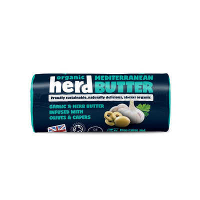 Organic Herd Mediterranean Butter with Garlic Olives & Capers 80g