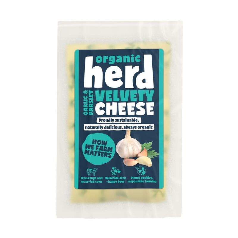 Organic Herd Garlic & Parsley Velvety Cheese 150g