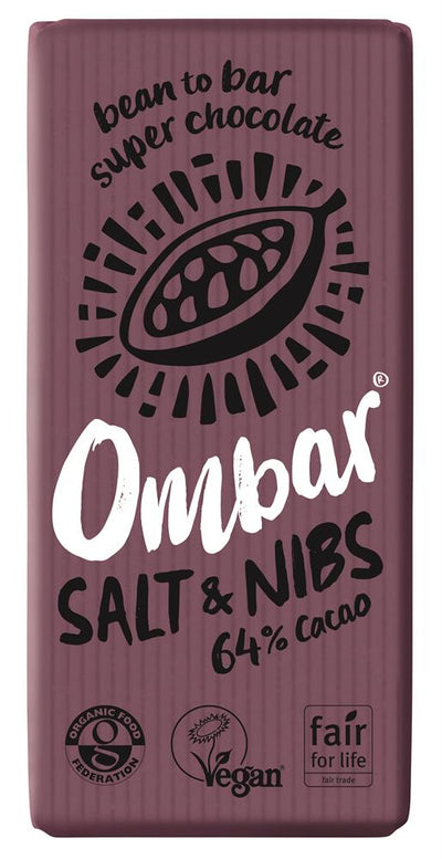 Ombar Salt & Nibs 70g, organic and vegan