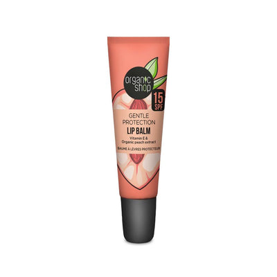 OrganicShop Gentle Protection Lip Balm SPF15 Vit E & Peach 10ml