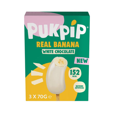 Pukpip Real Frozen Banana Dipped in White Chocolate 3 x 70g